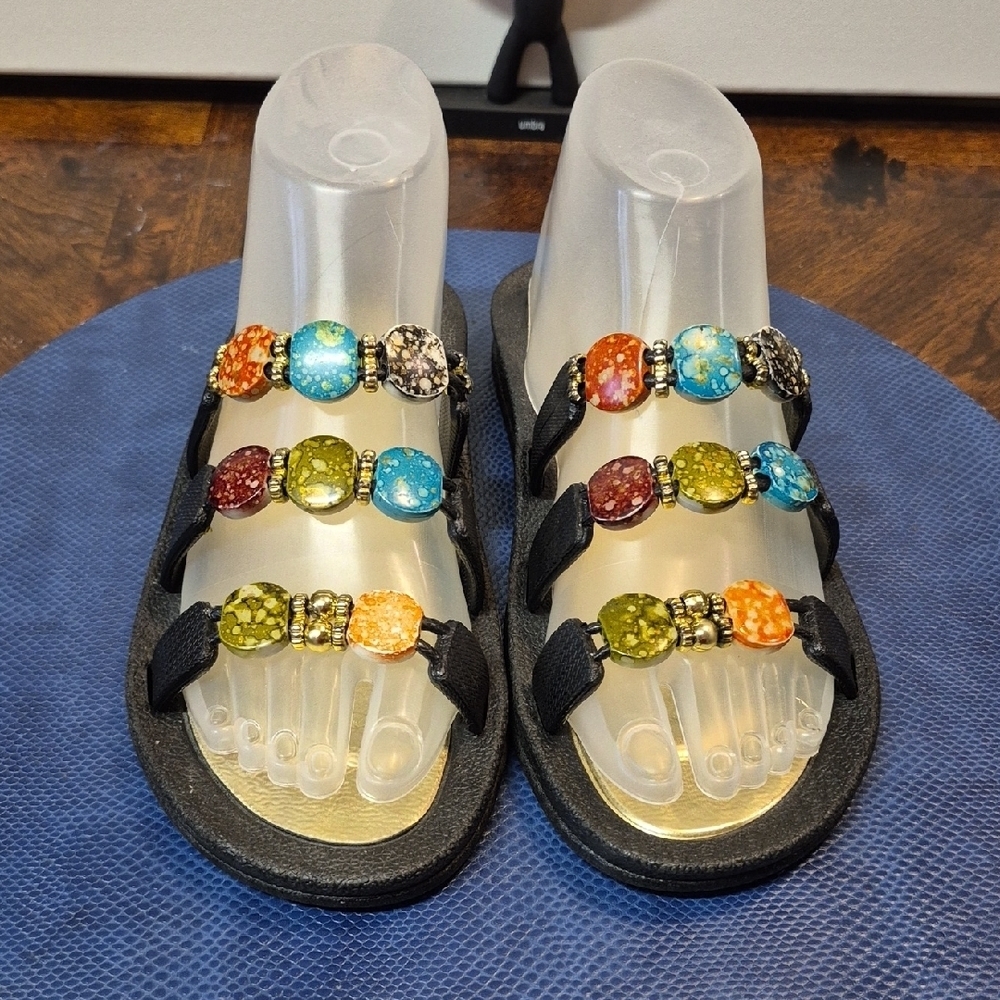 Billito Colorful&Beaded Sandals From There Bling Collection.sz.8 (#1492).